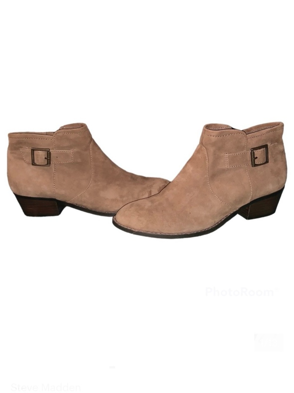 Steve Madden Prizzze Tan Suede Ankle Boots Booties - Size 7.5